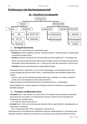 Einführung in Rechtswissenschaft Zusammenfassung