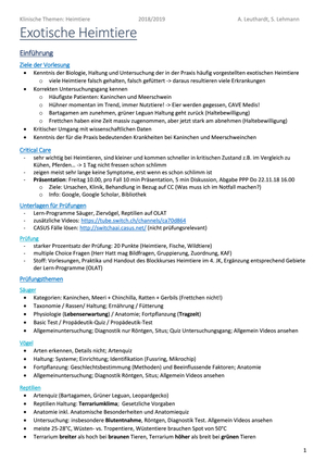 Heimtiere Zusammenfassung PDF