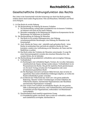Gesellschaftliche Ordnungsfunktion des Rechts