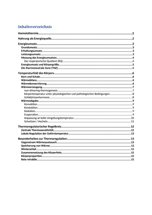 Grundumsatz/ Thermoregulation Physio 1. JK