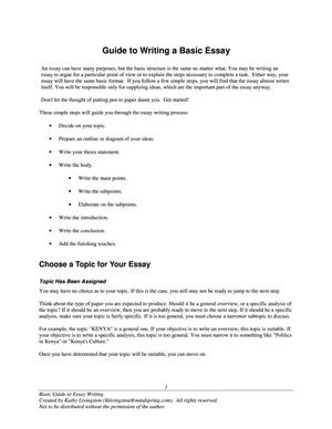 Guide to Writing a Basic Essay