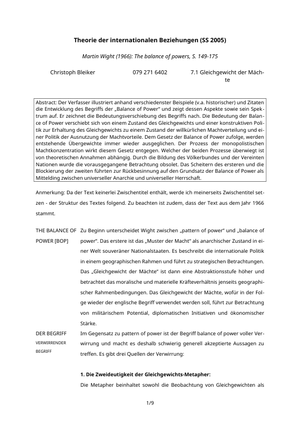IRT ZSF - Wight: The balance of powers