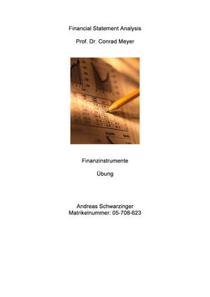 FSA HS06 Übung Finanzinstrumente Lösungsvorschlag