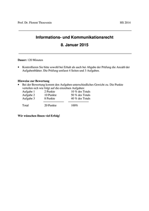 Info-/Kommunikationsrecht Prüfung 2014