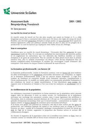 Beispielprüfung Französisch