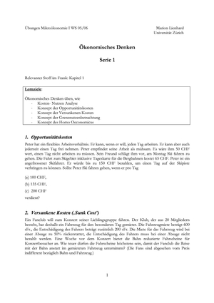 Mikro I HS05: Übung 1