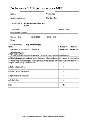 FiWi Prüfung 2012