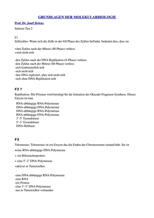 Grundlagen Molekularbio/ Genetik Sektion 2