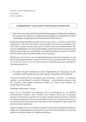 Recht & Staat - Lösungsbeispiel Frage 9 FS15