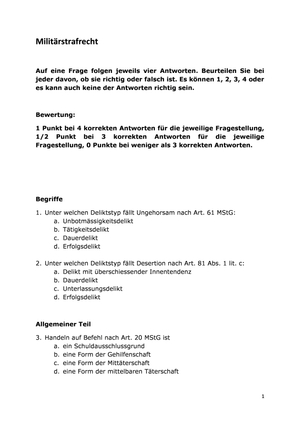Militärstrafrecht Prüfung 2013