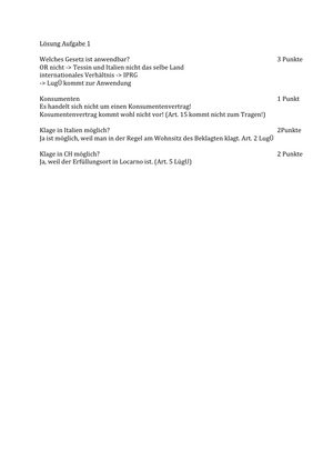Wirtschaftsrecht: Aufgabe 1 Lösung