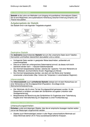 Einführung in die Statistik