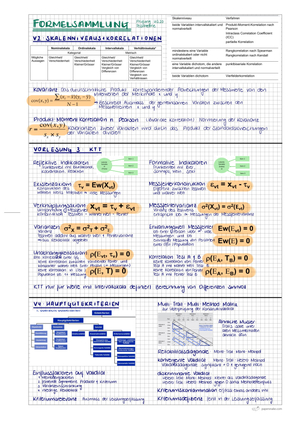 Testtheorie Formelsammlung *on steroids