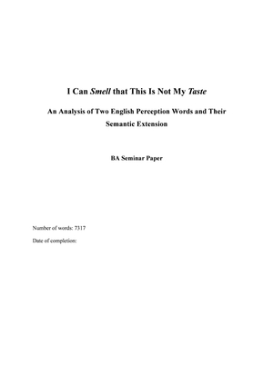 Seminararbeit English Linguistics