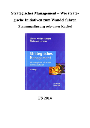 Strat. Mng.: Zusammenfassung Buch