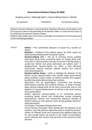 IRT ZSF - Dougherty & Pfaltzgraff: Decision-Making
