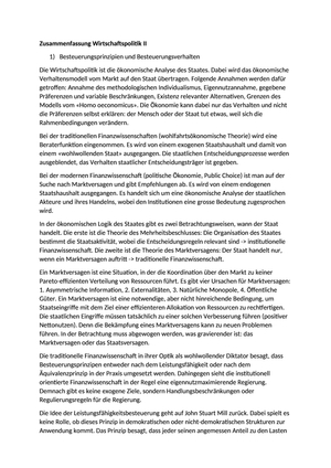 Wirtschaftspolitik II