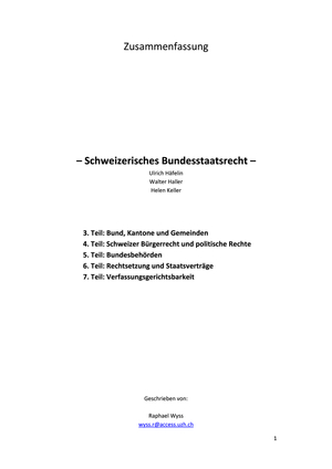 Bundesstaatsrecht Zusammenfassung