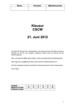 CSCW Klausur