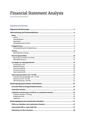 Zusammenfassung FSA HS23