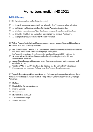 Verhaltensmedizin Fragen HS 2021 (ausgefüllt)