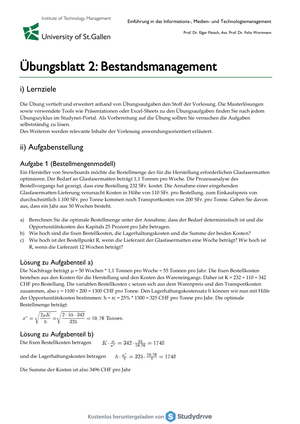 IMT Übung 2 (inklu Musterlösung)
