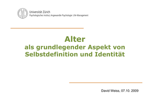Entwicklungspsychologie 3: Alter