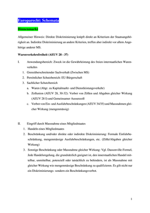 Schemata Allgemein Europarecht