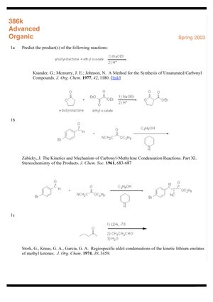 CHE 304 OC III Übungen Chapter 2