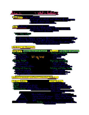 Summary Organisation & Leadership