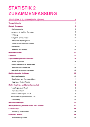 Zusammenfassung Statistik 2