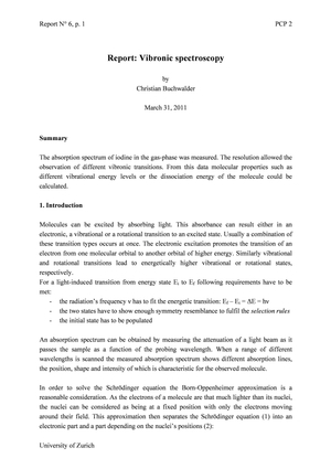 Vibronic Spectroscopy