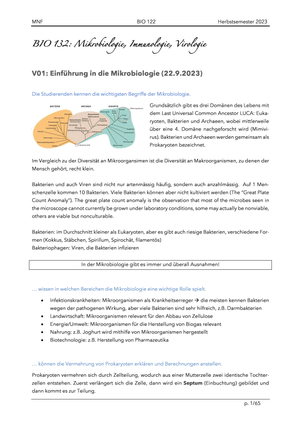 Zusammenfassung BIO 132