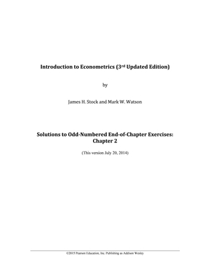 Lösungen von Stock and Watson 3 edt.