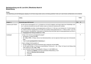 Öffentl. Recht III Prüfung 2014 Musterlösung