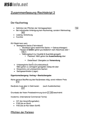 Privatrecht Zusammenfassung Teil 2