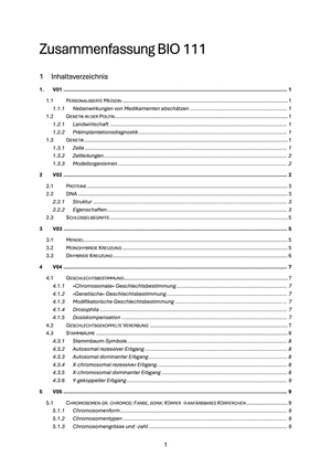 Zusammenfassung BIO 111