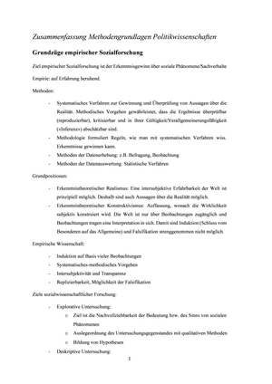 Zusammenfassung Methodengrundlagen