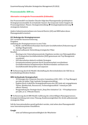 Strat. Mng.: ZSF Fallstudien FS2013