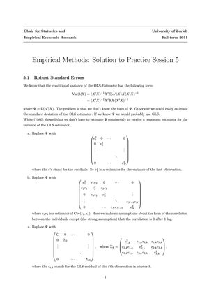Empirical Methods HS11 Übung 5 Lösung