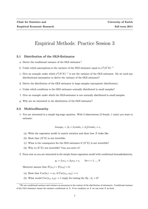 Empirical Methods HS11 Übung 3