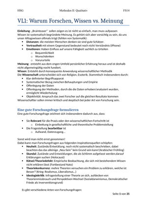 Methoden Zusammenfassung FS2014