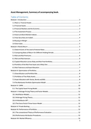 Investments Buch detaillierte Zusammenfassung