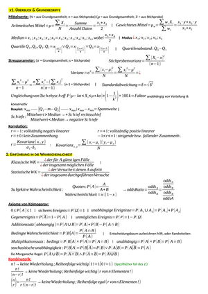 Forschungsmethoden Formelblatt