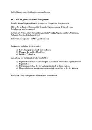 Public Management Zusammenfassung