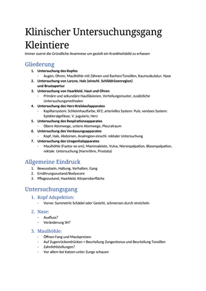 Allgemeinuntersuchung Klt