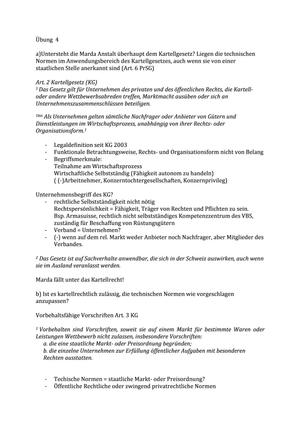 Wirtschaftsrecht: Übung 4 + Lösung