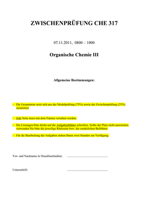 Zwischenprüfung OC III 2011