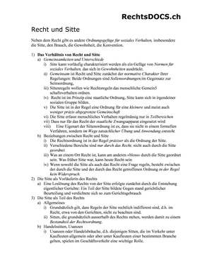 Einführung Recht:: Recht und Sitte