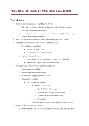 Internationale Beziehungen ZSF
